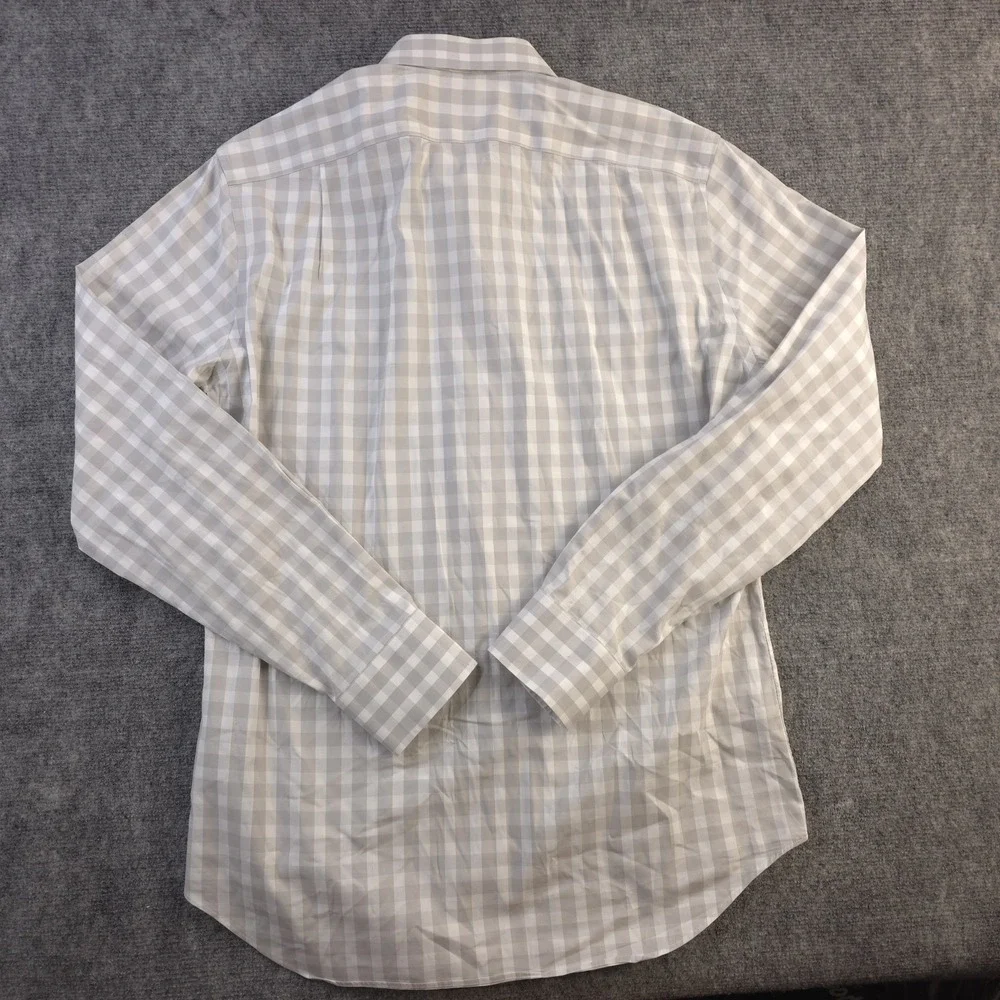 J Crew Flex Wrinkle Free Shirt Medium Slim Fit 15 15.5 Gray Plaid Long‎ Sleeve